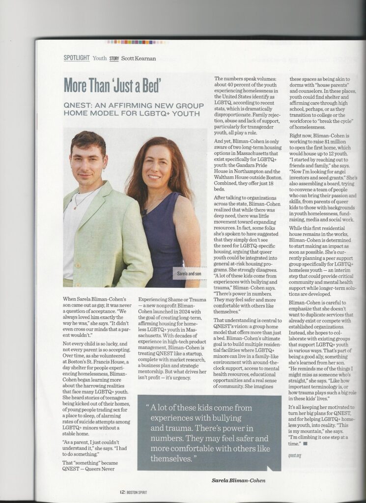 Article with an image of Sarela Bliman-Cohen and her son